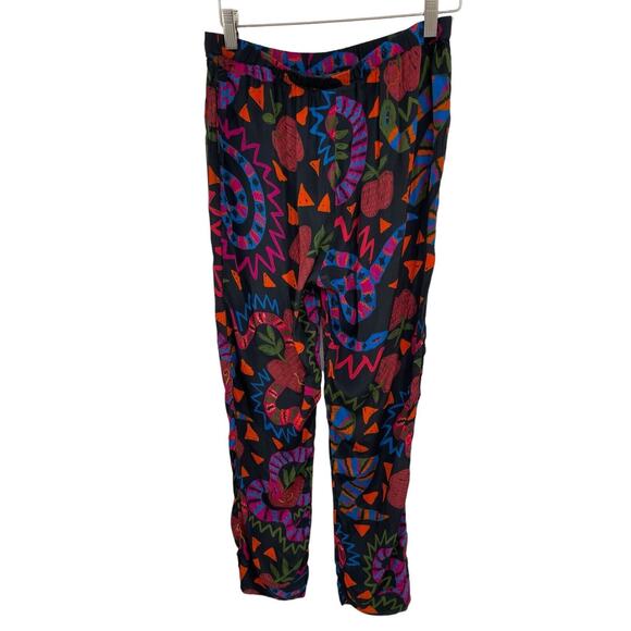 Farm Rio Jungle Fruits Pajama Pants Snake Fruit Black Size Small - Picture 4 of 13